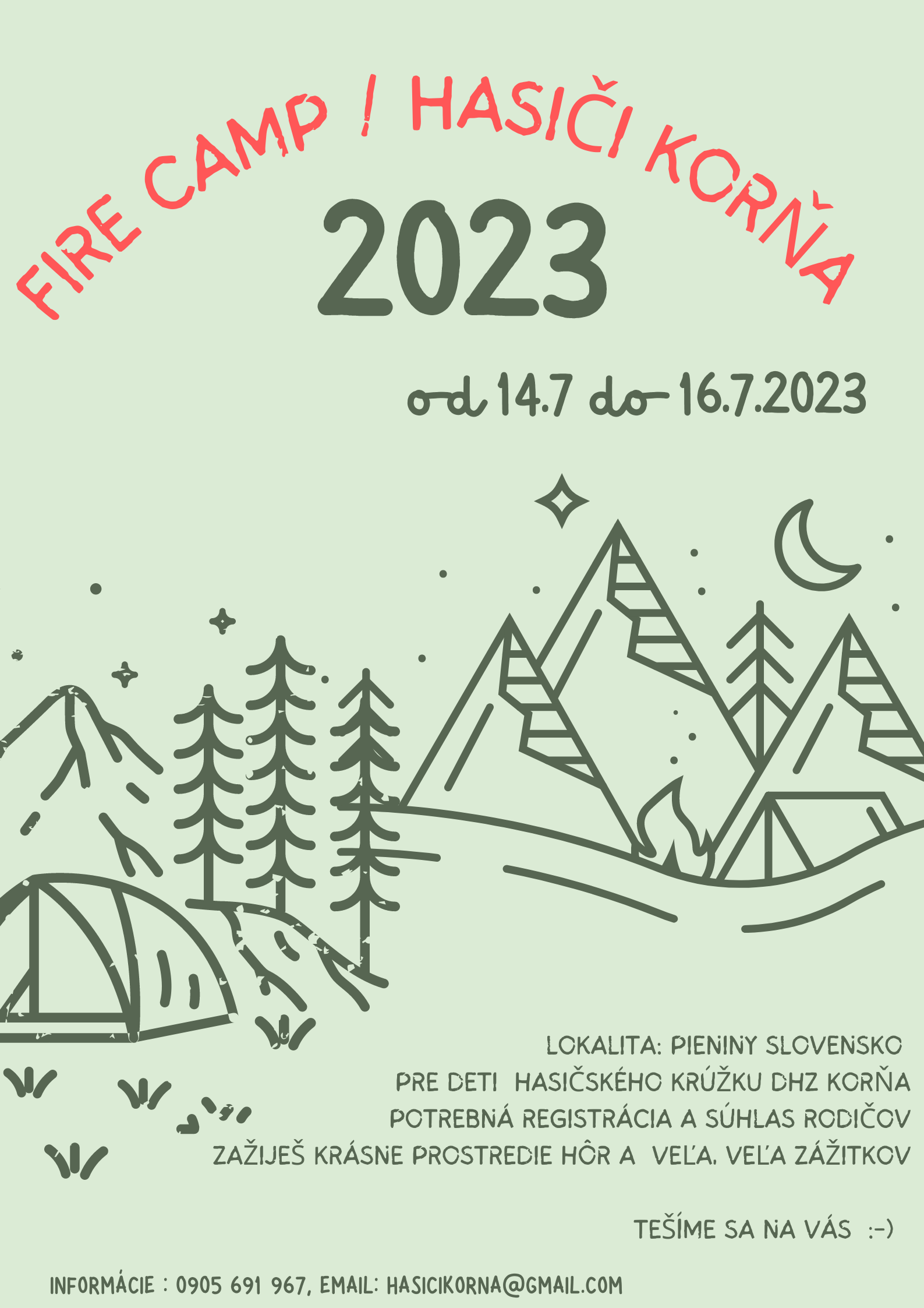 Pozvánka na detský hasičský FIRE CAMP 2023